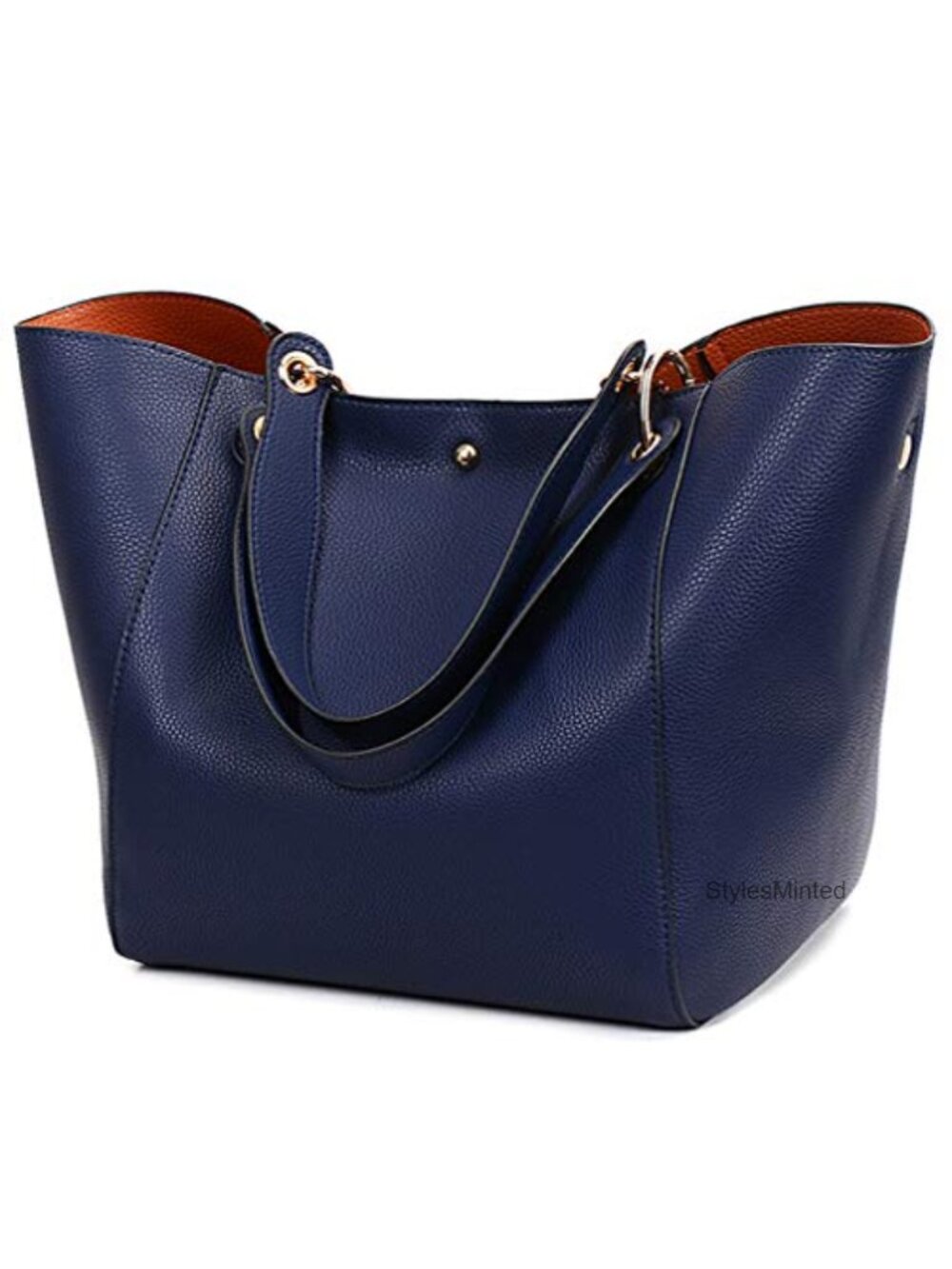 Textured PU Leather Tote Bag Shoulder Handbag for Work